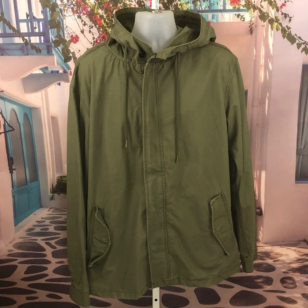 NWT Zara Olive Green Hooded Parka Jacket